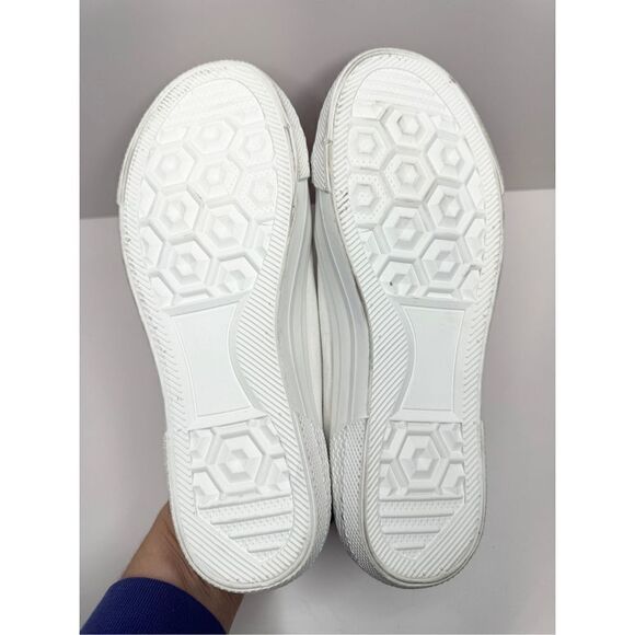 BP Canvas Sneakers Womens Size 6.5 White Pink Lace Up Casual Shoes - Picture 8 of 8